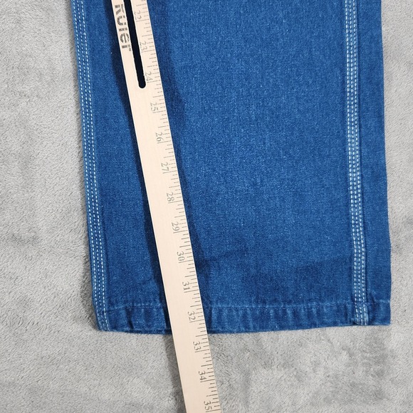 Big Smith Overalls Mens 34x32 Blue Denim Relaxed Fit Workwear Bib Utility - Picture 12 of 14